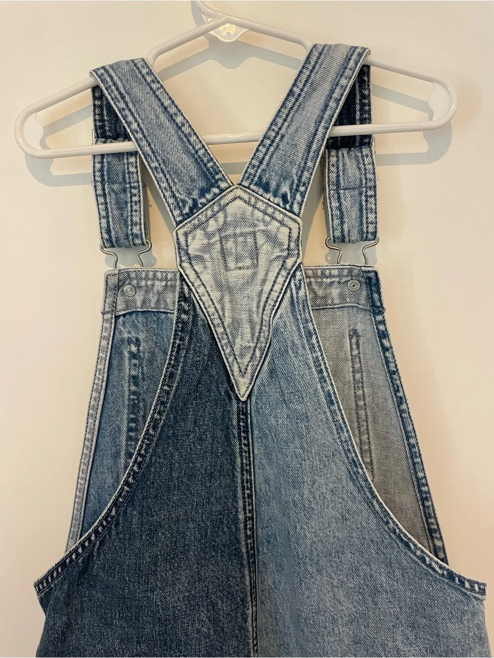GAP Kids Four-Tone Denim Short Overalls - Blue